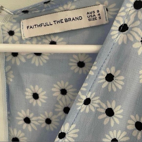 Faithfull the Brand x Revolve Blue Daisy Print Mini Dress size 4 - Picture 10 of 10